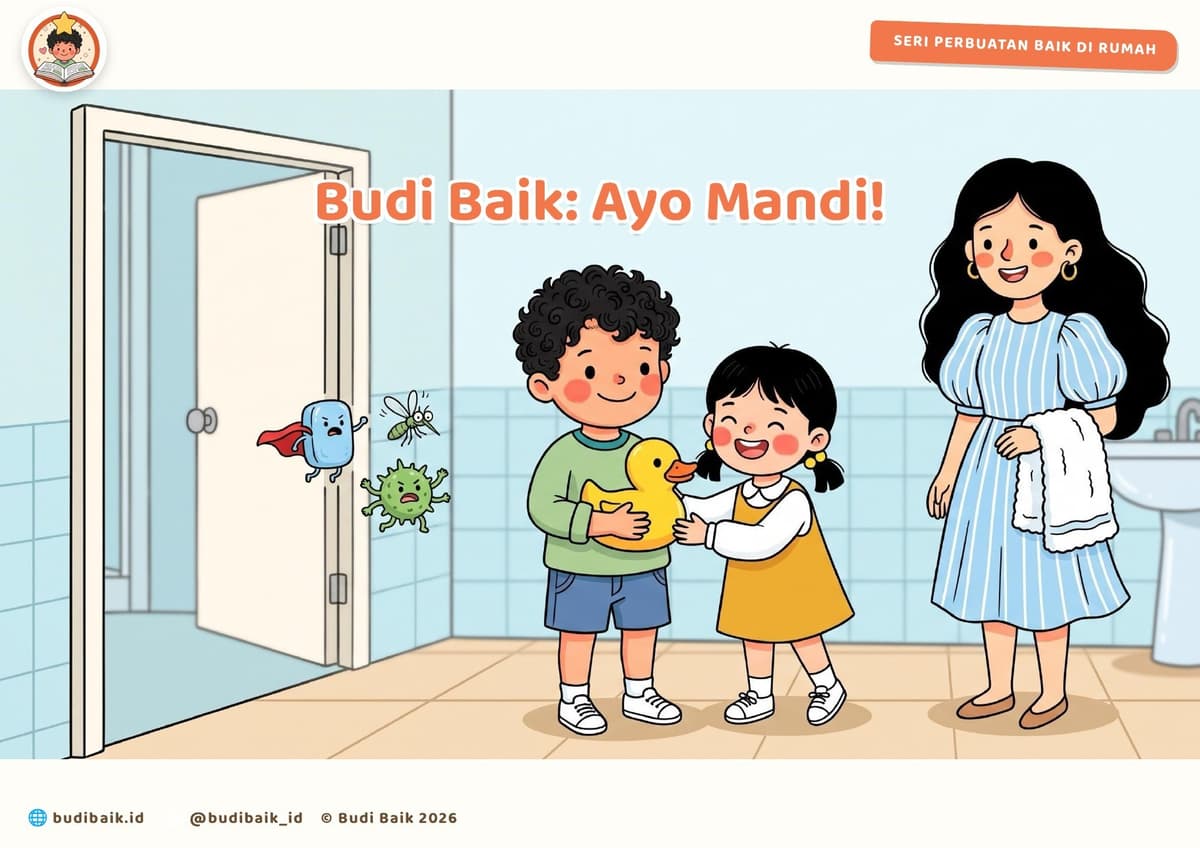 Buku cerita anak Budi Baik: Ayo Mandi
